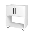 thumbnail image 3 of Modern Minimalist Easy to Assemble Storage Cabinet with 2 Doors and Sturdy Metal Legs, Accent Side 26 inch L Free Standing Cabinet for Living Room, Kitchen or Bedroom (White), 3 of 6