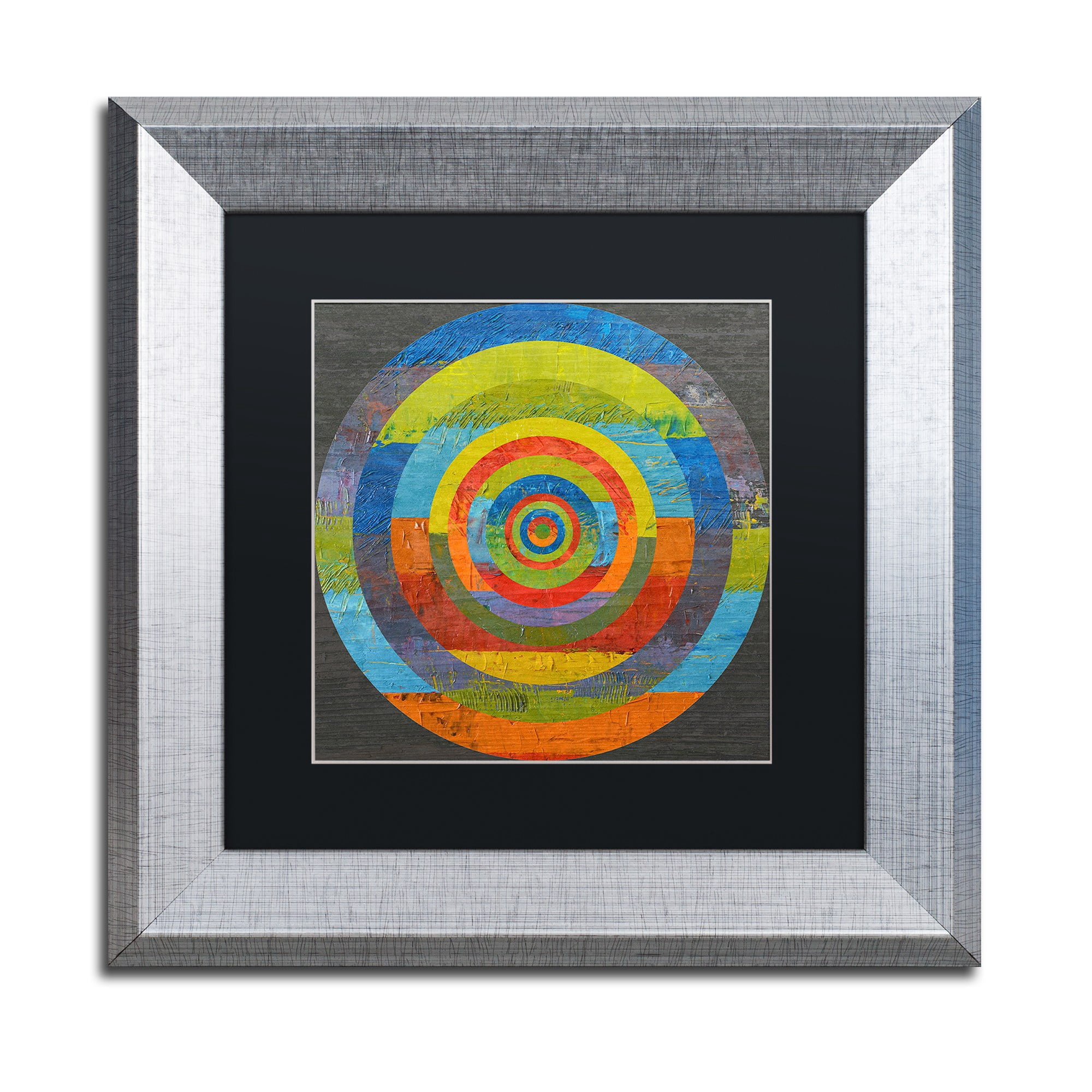 Trademark Fine Art "Full Circle" Canvas Art by Michelle Calkins, Black Matte, Silver Frame