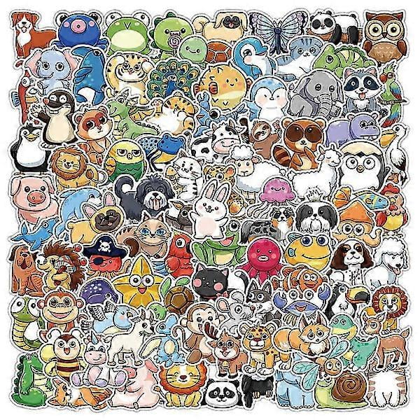100pcs Cute Animal Stickers, Waterproof Vinyl Stickers for Laptop, Bumper, Skateboard, Water Bottles, Computer, Phone, Cute Animal Stickers for Kids T