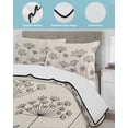 thumbnail image 3 of Full Size Quilt Bedding Set, Farmhouse Dandelion Reversible Summer Quilt 3 Pieces, Spring Modern Minimalist Country Flower Lightweight Bedspreads Coverlets with 2 Pillow Shams for All Seasons, 3 of 5