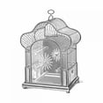 thumbnail image 3 of Catalog Illustration 15x15 Black Modern Framed Museum Art Print Titled - Etchings: Birdcage - Palmate top, daisy detail., 3 of 5
