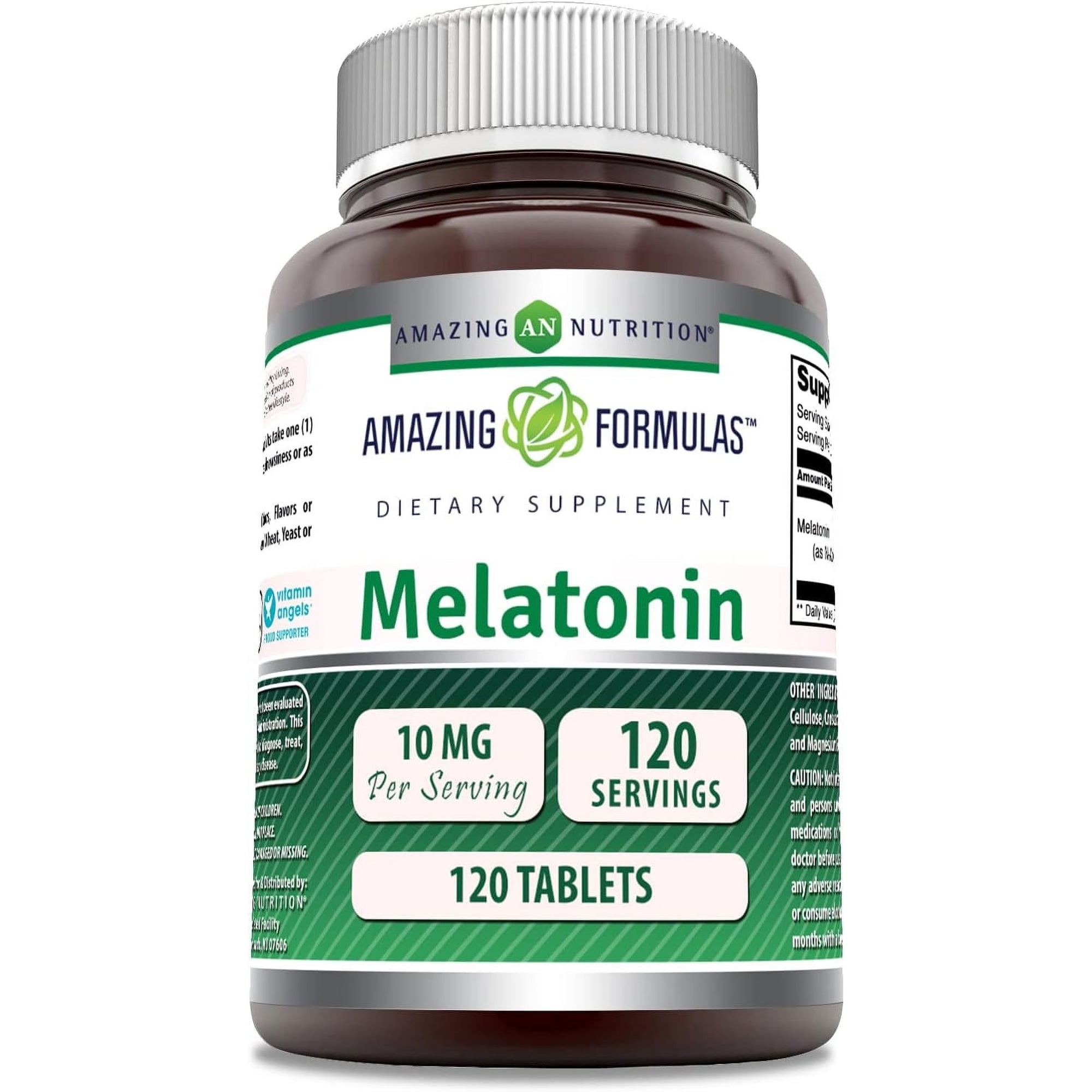 Amazing Formulas Melatonin 10mg 120 Tablets Supplement | Non GMO | Gluten Free | Made in USA