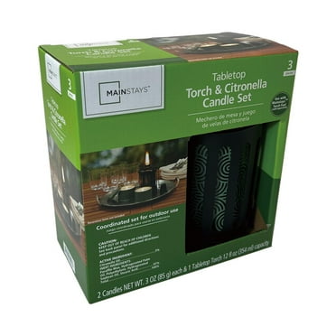 Mainstays Tabletop Torch & Citronella Candle Set