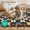 thumbnail image 4 of ODIKA Checkered Southwestern With Diamond Motifs And Geometric Border Foldable Easy Care for Queen Size Bedroom, Under Bed, Master, 4 of 7