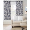 thumbnail image 2 of Blue Floral Leaf Blackout Curtains for Bedroom/Living Room, Thermal Insulated Kitchen Curtains, Retro Farmhouse Plant Tree Branch Grommet Darkening Window Treatment Drapes 42"x63"x2, 2 of 8