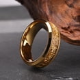 thumbnail image 3 of Tungsten Carbide Couple Rings Gold Sandblasted with Gold Foil Accents, 3 of 6