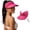 Pink, variant on Womens Sun Visor Hat UV Protection, Foldable Wide Brim High Ponytail Summer Cap, Breathable Open Top Beach Travel Sports Visor for Head 22-22.8 Inch(White)