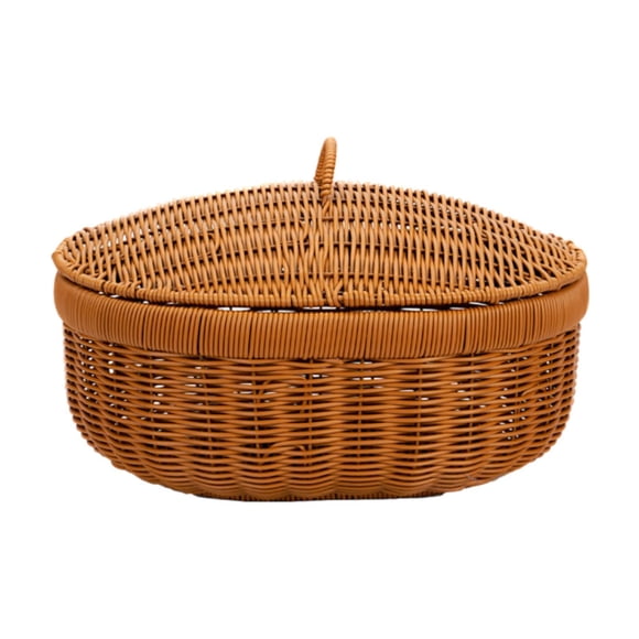 Cesta tejida a mano ligera para pan y aperitivos de estilo rústico para fiestas en la cocina. S