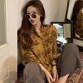 thumbnail image 3 of Pretty Comy Spring And Autumn New Korean Retro BF Wind Loose Casual Abstract Printed Ladies Long Sleeve Shirt, 3 of 6