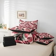 thumbnail image 4 of Red Southwestern Bedding Set Full Size,Vintage Aztec Comforter Set,Tribal Geometry (Comforter+Fitted+Flat Sheet+2 Pillowcases+2 Throw Pillow Covers) 7 Pieces Western Boho Bed Set, 4 of 5