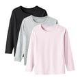 thumbnail image 2 of Teens Modal T Shirts 3 Pack Size 1-15 Long Sleeve Crewneck T-Shirts Toddlers Boys Girls Casual Lightweight Solid Pullover Multipack Basic Tees Tops, 2 of 8