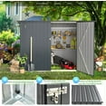 thumbnail image 4 of YODOLLA Outdoor Storage Shed, 3 x 7 Ft Bike Sheds & Outdoor Storage, Small Metal Outdoor Storage Cabinet for Garden, 4 of 7
