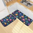 thumbnail image 7 of 2-Piece Kitchen Rugs Set Non-Slip Mats Carpet Floor for Kitchen, Bathroom (19.7"x27.6" & 19.7"x47.2") Colorful Christmas Trees Pattern, 7 of 7