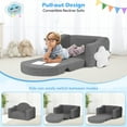 thumbnail image 5 of babyeap Kids Sofa,2-in-1 Soft Toddler Couch Fold Out,Toddler Chair Baby Convertible Couch for Girls and Boys,Deep Gray, 5 of 9