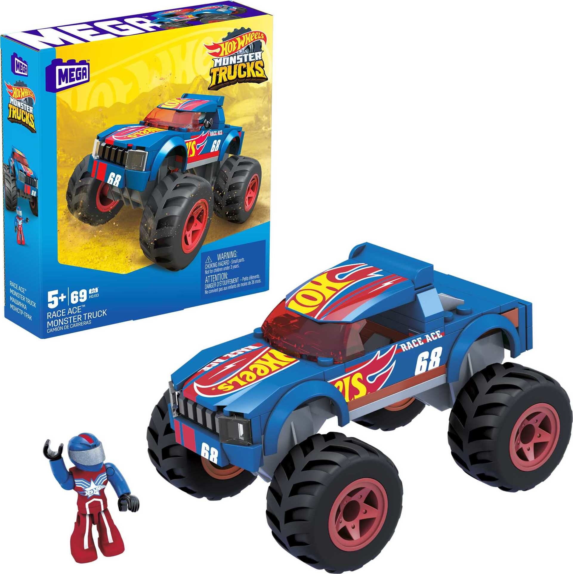 MEGA Hot Wheels Race Ace Monster Truck Construction Set, Building Toys for Kids