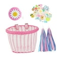 thumbnail image 3 of Cesta decorativa para bicicleta para niños, conjunto de accesorios de decoración para bicicleta, cesta frontal de repuesto bonita multifuncional para blanco rosa, 3 of 9