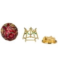 thumbnail image 4 of danila-souvenirs Faberge style Alexander Palace Egg / Trinket Jewel Box 5.6'' (14 cm) red, 4 of 5