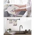 thumbnail image 5 of Purple Flowers Kitchen Dish Towels for Drying Dishes Set of 3, Weeping Spring Floral Rustic Pastoral Waffle Weave Microfiber Hand Tea Bathroom Towels Quick Dry & Absorbent Towel 12x12, 5 of 7