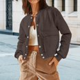 thumbnail image 3 of Aellinatey Womens Crop Jacket Long Sleeve Shacket Lightweight Fall Casual Coat with Pockets, 3 of 10