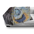 thumbnail image 3 of Clock Soft Flannel Fleece Blanket, Prague Astronomical Clock in the Old Town an European Medieval Landmark of City, Cozy Plush for Indoor and Outdoor Use, 50" x 70", Blue and Yellow, by Ambesonne, 3 of 6