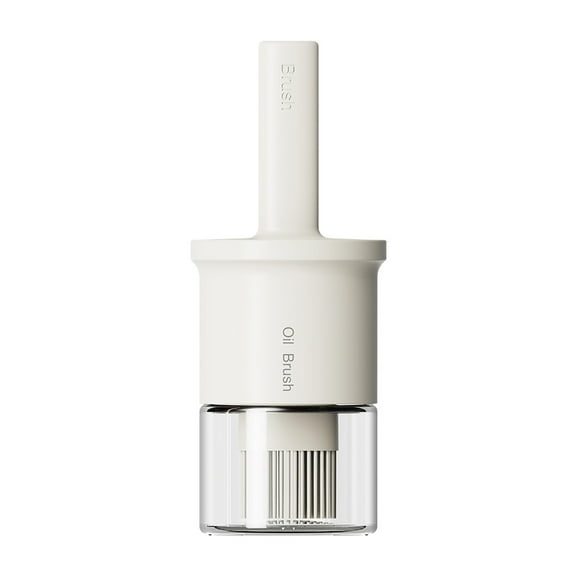 Oil Dispenser with Brush - 300ml Glass Bottle & Silicone Basting Brush Set - Heat-Resistant Cooking Oil Applicator for BBQ, Grill, Baking & Pan Frying - Kitchen Essential