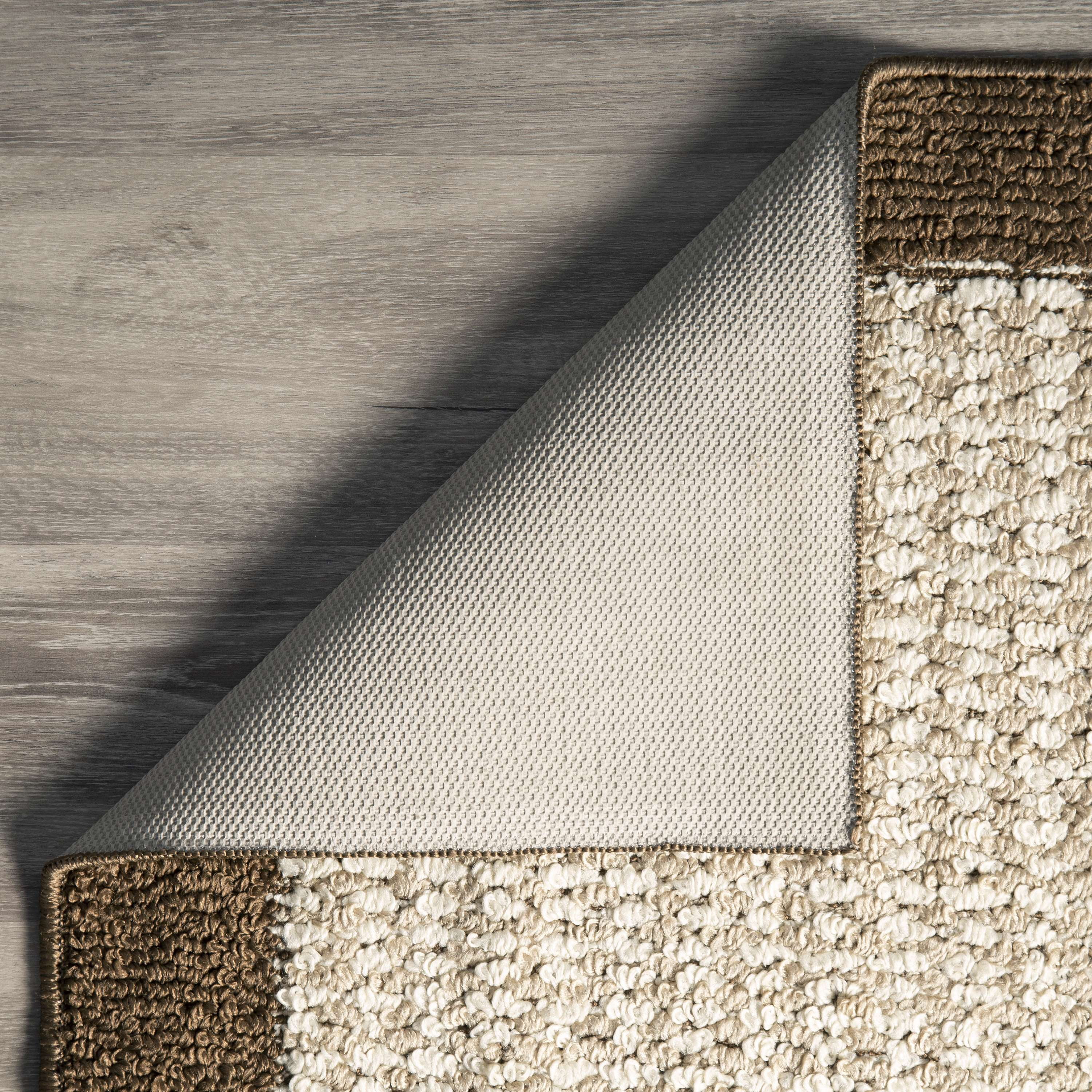 Mainstays Farmhouse Faux Sisal Brown Olefin Border Indoor Area Rug Set, 3 Piece