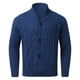 thumbnail image 4 of Gibobby Cárdigan hombre Cárdigan para hombre con cuello de chal, suéter de punto con botones(Azul,XG), 4 of 5
