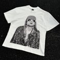 thumbnail image 1 of Frog Drift Kurt Cobain Graphics Streetwear, ropa Vintage de moda, camisetas holgadas casuales de gran tamaño, camisetas para hombresBlanco, 1 of 5
