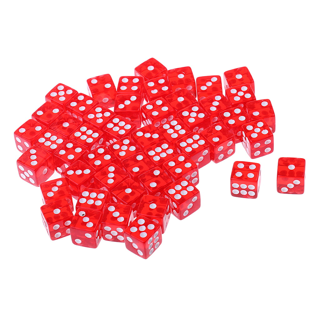 30 Pieces Opaque 6-Sided D6 Dices Case for Board Card Game Parts 1.2cm