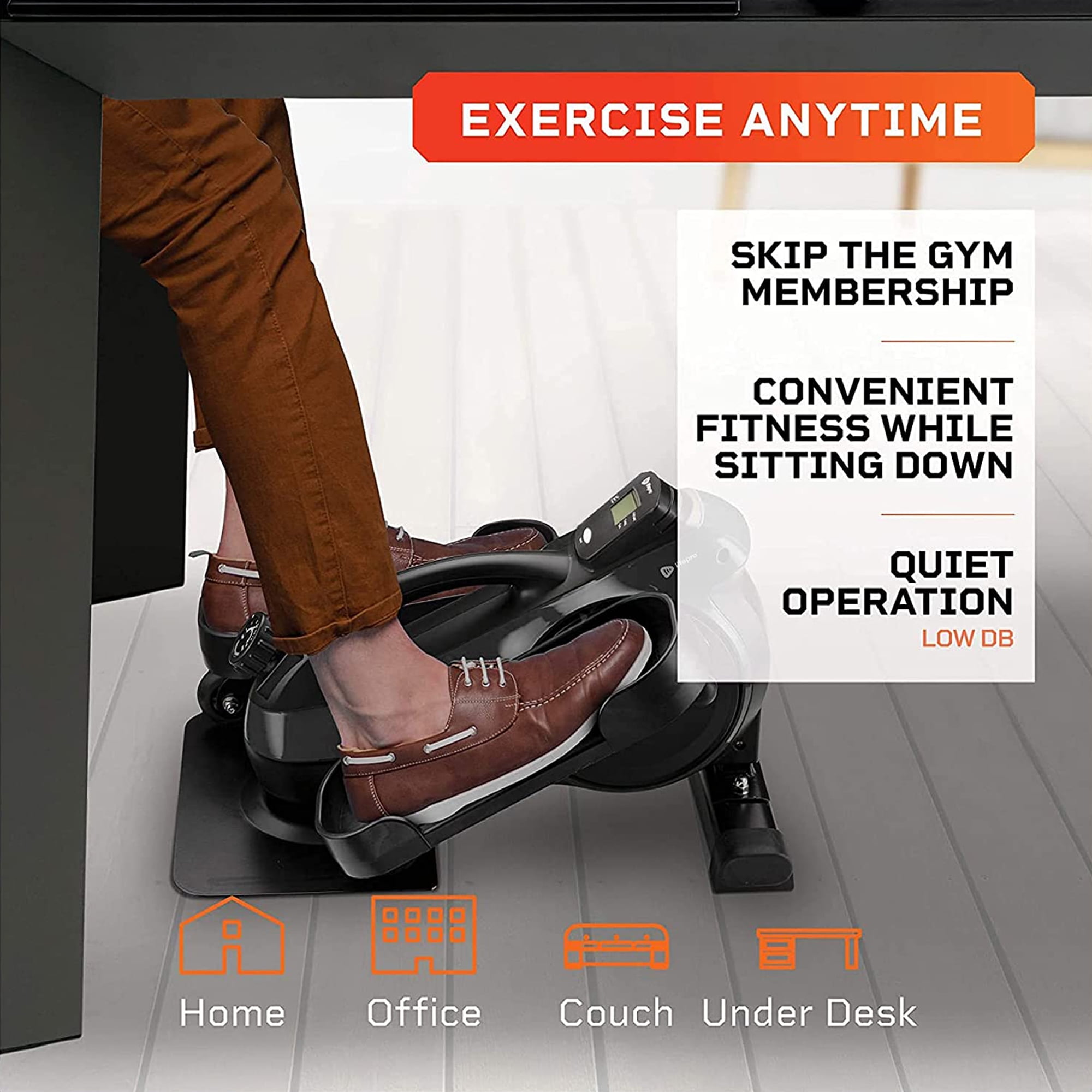 LifePro Under Desk Elliptical Under Desk Pedal Exerciser To Strengthen Muscles And Build Cardiovascular Fitness Stationary Desk Exercise Equipment