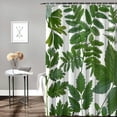 thumbnail image 2 of JEUXUS Herbs Plant Nature Wildfloral Spring Green White Home Bathtubs Bathroom Curtain Decoration White, 2 of 7