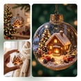 thumbnail image 5 of Clear Acrylic Christmas Snow Globe Ornament, 2D House Scene Ball Pendant for Holiday Tree Decor., 5 of 7
