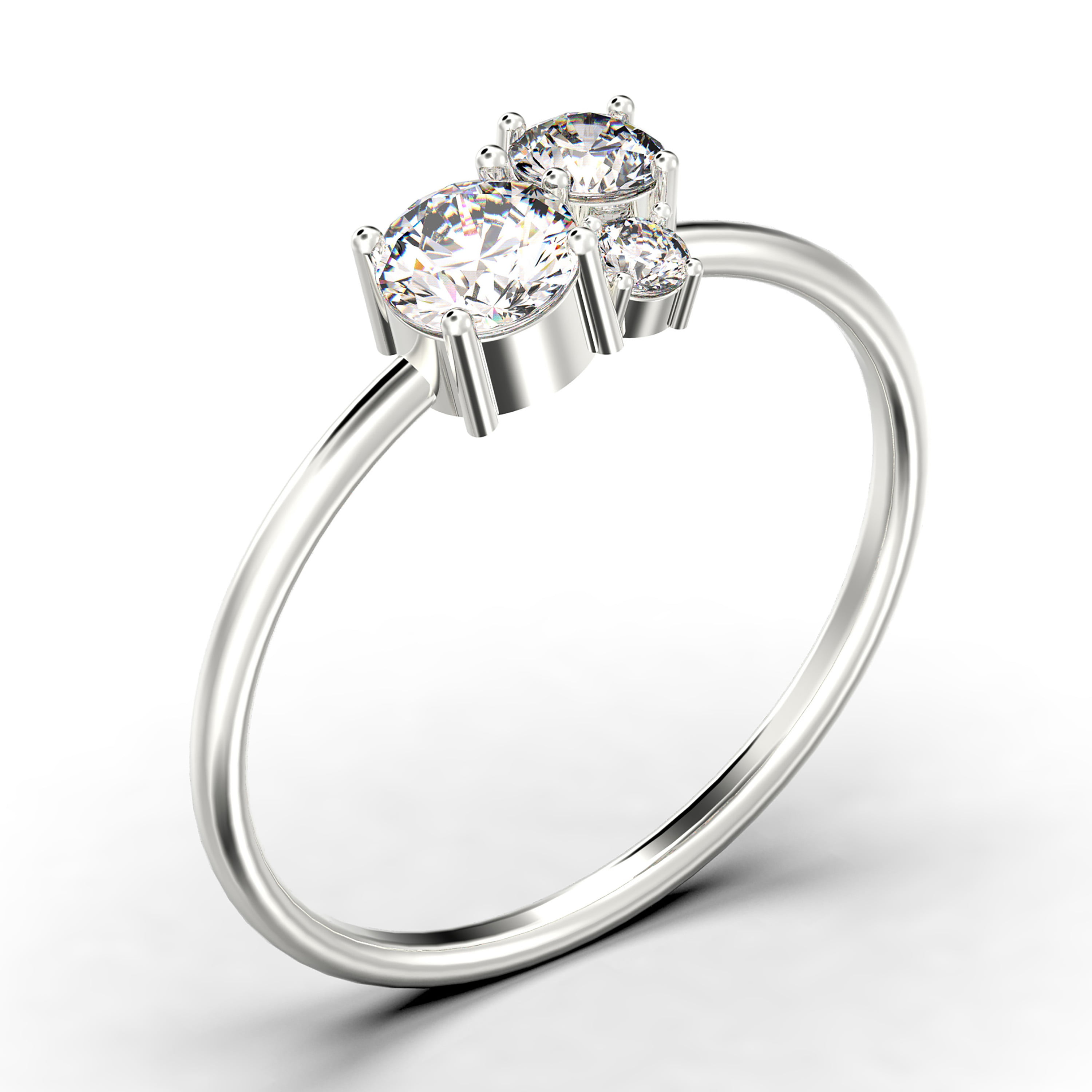 Platinum 3 Stone Brilliant Cut Diamond Engagement Ring | Wharton