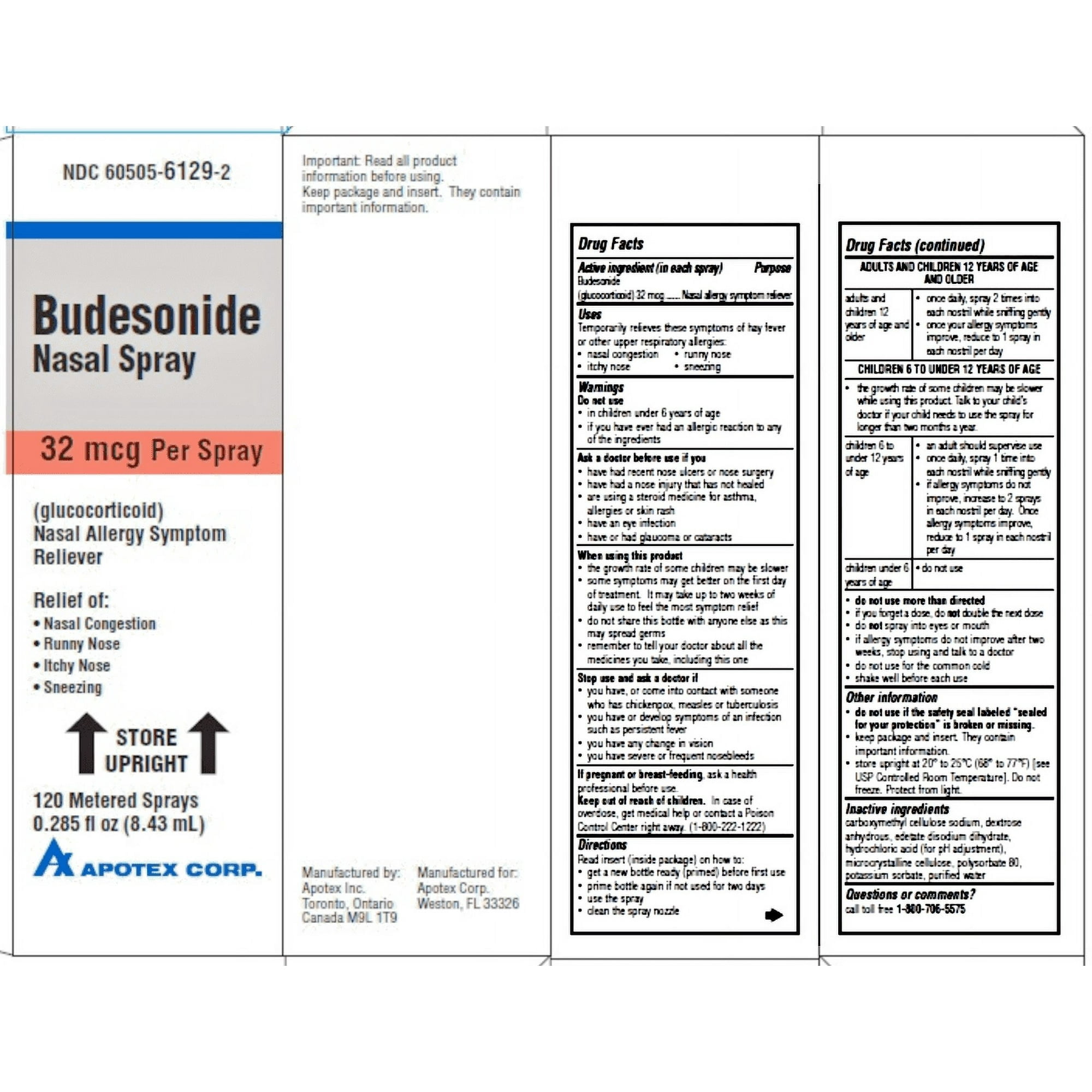 Nasal Spray | Allergy, Nasal Congestion, Runny Nose, Itchy Nose, and Sneezing | 32 mcg - 120 Metered Sprays | 2PK