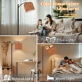 thumbnail image 5 of Arc Floor Lamp with Adjustable Lampshade Brick Wall Rustic Orange Red Tones Standing Lamp 3 Color Temperatures Dimmable Tall Pole Lamp with Foot Switch for Bedroom, 5 of 8