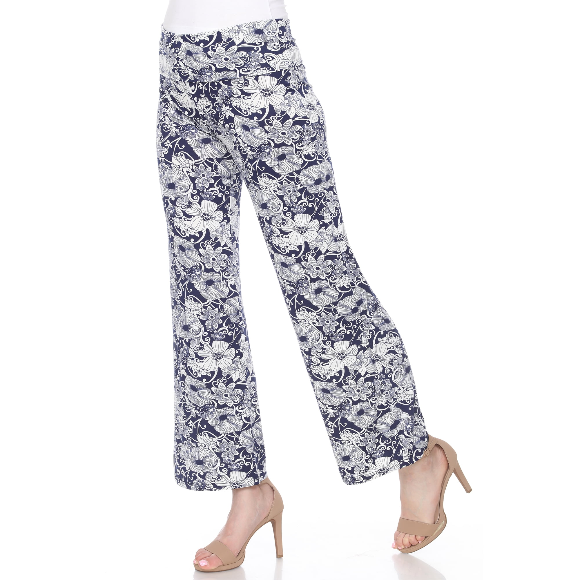 White Mark Women's Floral Paisley Palazzo Pants