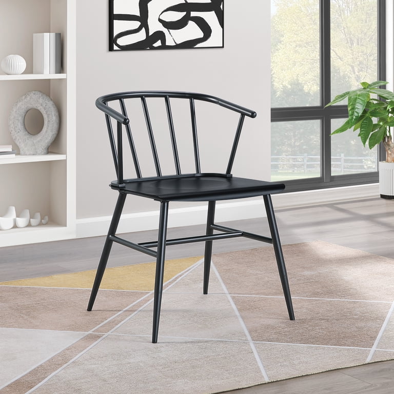 Lincoln All Metal Curved Back Chair in Black Finish - Walmart.com
