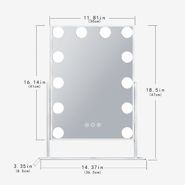 Fenchilin Vanity Makeup Mirror with Lights Metal Tabletop