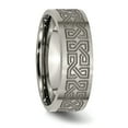 thumbnail image 4 of Titanium Flat 8mm Laser Design Brushed Band, 4 of 5