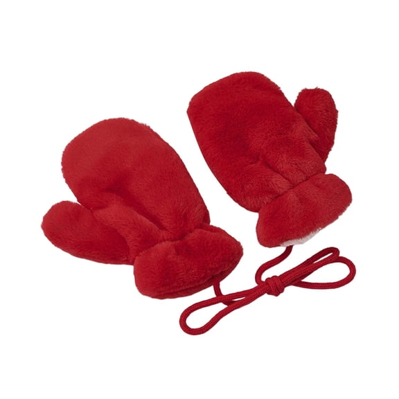 Angala Autumn And Winter Solid Color Children's Mitten Glossy Plate Warm And Thickened Neck Hanging For Children 2 5 Soft Stylish Basic Gloves Mittens