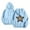 Light Blue, variant on Women's Leopard Star Print Hooded Sweatshirt Casual Long Sleeve Pullover Tops, Limited Time Offer