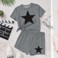 thumbnail image 4 of Amidoa Girls Summer 2 Piece Outfits Floral Cute Short Sleeve and Casual Shorts Kids Clothing Gray Size 3T, 4 of 7