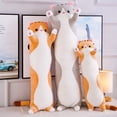 thumbnail image 2 of Cat pillow plush toy sleeping doll Lazy person leather shell cylindrical pillow surprise birthday gift for girls and childrenGrey leather shell110 Deng Xun unisex, 2 of 2
