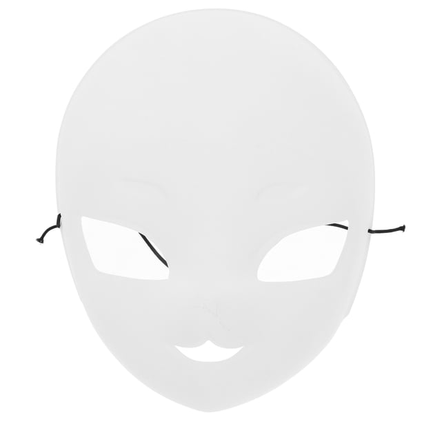 Máscara blanca en blanco, máscara completa, máscara facial de mascarada de plástico gruesa y lisa para Halloween Cosplay