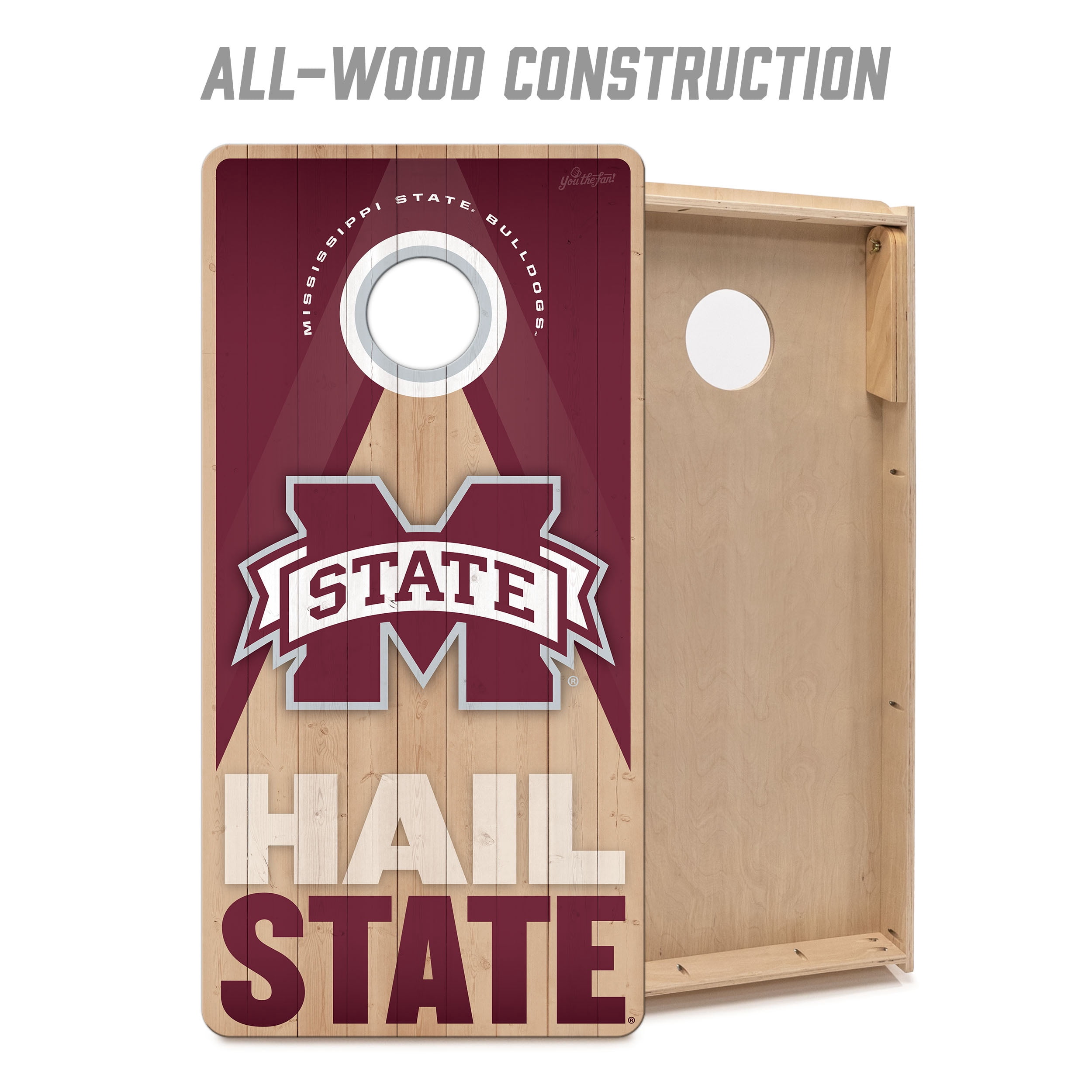 YouTheFan NCAA MS St Bulldogs 2X4 Slogan Series Cornhole NO BAGS