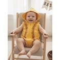 thumbnail image 4 of BemeyourBBs Newborn Baby Boy Girl Baseball Outfits Hooded Romper Overalls Casual Zip Up Sleeveless Infant Hoodies Bodysuit Clothes, 4 of 9
