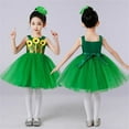 thumbnail image 7 of Odeerbi 4-15 Years Child Teen Girls Sequin Sunflower Dress with Headwear Spaghetti Strap Tulle Tutu Princess Dress for Stage Performance Dance Party, 7 of 7