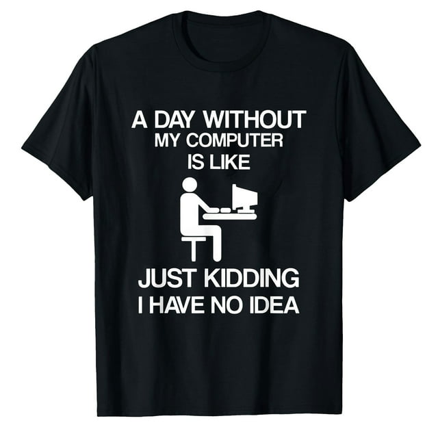 AALJY un Jour Sans Mon Ordinateur - T-shirt Drôle Addict Internet