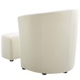 thumbnail image 5 of Contemporary Modern Urban Designer Living Room Lounge Club Lobby Armchair Accent Chair and Ottoman, Velvet Fabric, Ivory White, 5 of 7