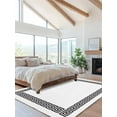 thumbnail image 2 of White Traditional Area Rug for Bedroom 3x5 Ft Greek Key Meander Border Square Geometric Super Soft fuzzy Throw Rug Non-Slip Fluffy Plush Indoor Floor Carpet for Living Room Nursery Home Decor, 2 of 8